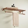 Porte-serviettes Rail de salle de bain Barre de toilette en acier inoxydable or rose