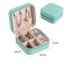 Boîte de rangement portable simple à une couche pour bijoux, boucles d'oreilles, bagues, petites mini boîtes en cuir pu SN-ZWL478