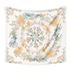 Tapeçarias Floral Tapeçaria Ornamento Escritório Esboçado Flor Planta Home Decoração Handmade Toalha de Tablecloth Quarto Pendurado Dobrável Presente Retângulo