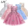 Tjejer klär eleganta barn klänningar för tjejer kostym fjäril broderi barn fest klänning bröllopsklänning infantil vestidos Q0716