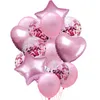14 Pcs Mixte Métallique Ballonnen Coeur Étoile Or Confettis Ballon Verjaardagsfeestje Versieren Enfants Adulte Lucht Ballen Bruiloft globos