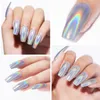 Nail Glitter 6Pcs Holographics Solid Powder Laser Shiny Art Sequins Silver Dust Gel Polish Manicures Decor Prud22