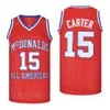 Movie McDonalds All America Basketball Vince Carter Jersey 15 Team Color Orange Away Breathable For Sport Fans Pure Cotton Shirt University Top Quality On Sale