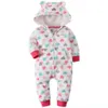 Bebek Uzun Kollu Toold Romper Erkek Kız Kış Giysileri Fermuar Polar 6-24 M Doğan Genel Kostüm 211011