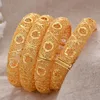 Bangle 4st Set Women Armband Mellanöstern Arab Dubai Bangles African 24K Gold Color Bride Jewelery Party Gift2450