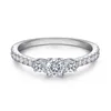 Pone Moda 925 Sterling Sier Sier Pierścień Pierścień Raz Diament Cztery Pazwa Diamentowa Biżuteria Dla Kobiet