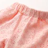 Verão 2-8 10 anos de idade roupas infantis cute doce doce cor bordado oco out lace floral bebê crianças menina shorts 210529