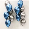 12 sztuk Chrome Metal Złoto Srebrny Balon Konfetti Ustaw Urodziny Dekoracje Dorosłych Dzieci Helium Globos Air Balls Wedding Decor