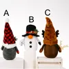 Nya juldekorationer Rudolph Doll NoSes Family Present Scene Layout med ornament för Tree Home Nordic Plush Elf Doll Balls Decoration