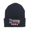 2024 Trump Hat Presidentval Spring Sticked ullkapslar Vuxna Trump Supporter Stickade Hatts Winter Beanies Skull Caps Hip HO7619287