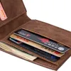 Portefeuille d'affaires Vintage pour hommes, porte-monnaie court, sacs d'argent à fermeture éclair, portefeuille d'argent, pochette pour cartes