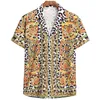 Men's T-Shirts Mens Vintage Ethnic Style Printing Loose Short Sleeve Stand Collar Casual Shirt Daily Wearing High Quality Office Big Blouse