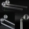 5.5inch Length Clear Glass Oil Burner Bong Water Pipe Handcraft borosilicate Thick Transparent Glass Hand Pipes with Radom Colored Balancer Smoking Accessories
