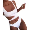 Kvinnors badkläder sexig en bit 2021 Kvinnor klippte ut bandage hög midja baddräkt Push Up Monokini Bandeau Swimming Bathing Suit