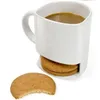 Ceramic Mug set White Coffee Biscuits Milk Dessert Cup Tea Cups Side Cookie Pockets Holder For Home Office 250ML ZWL64