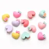 Objets décoratifs Figurines couleurs Pastel résine Flatback Cabochon forme de coeur avec nœud pour cheveux PhoneArt bricolage