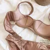 NXY sexy set NHKDSASA Dünne Tasse Sexy Glatte Und Spurlose Damen BH-Set Breiter Schultergurt Push-Up 1/2 Halbhöschen Dessous 1127