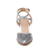 Yaz Gümüş kadın Toka Sandalet Sivri Kafa Stiletto Yüksek Topuk Ayakkabı Moda Düğün Ayakkabı
