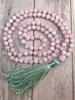 108 Collier de perles Mala Quartz Collier noué Yoga Mala Méditation Perles Bijoux pour hommes Colliers de prière Colliers de gland X0707