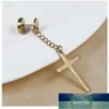 Rinhoo 1 STÜCK Punk Gothic Edelstahl Ohrstecker Schwarzes Kreuz Geometrisch Rund Fake Ohrkegel Hantel Damen Rock Schmuck Geschenk Fabrikpreis Expertendesign Qualität