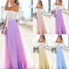 Kvinnor Long Maxi Dress Bridesmaid Lace Party Fashion Ärmlös Bröllop Elegant Casual Wear 210623