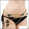 Andere Körperschmuck Ägypten Sommer Strand Sexy Gold Quaste Tanz Bauch Taille Kette Gürtel Statement Taillenbänder Thailand Gypsy Drop Lieferung 2021 3