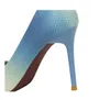 Neue Frauen 9,5 cm High Heels Scarpin Pumps Dame Fetisch Gradient Heels Hochzeit Braut Stripper Blau Qualität Schuhe