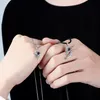 Pendant Necklaces 2pcs Magnetic Heart Couple 100 Languages I Love You Projection Necklace For Women Men Fashion Jewelry2545