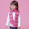 Acessórios para o cabelo Ruhi outono inverno meninas cachecol rosa morango vermelho algodão malha quente crianças doces roupas de menina macia