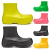 GAI GAI GAI Botas femininas doces cores sólidas rosa triplo preto Bule Pistachio Frost amarelo vermelho plataforma Martin bota tornozelo dedos redondos moda à prova d'água