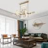 New Chinese restaurant chandelier personality bar designer model room living room bedroom creative tea room Zen landscape lamps