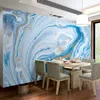Duvar Kağıtları Özel 3D Duvar Kağıdı Mural De Parede Mavi Mermer Desen TV Arka Plan Duvar Boyama Kağıtları Ev Dekor Oturma Odası Modern