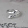 Hugging Hands Rings Silver Hands Embrace Open Rings Adjustable Couple Hug Rings Romantic Lover Wedding Ring Jewelry