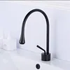 Torneiras de pia do banheiro Bacia de latão preto alto baixo maçaneta única forma de gota torneira grande misturador frio curvo Taps5869180