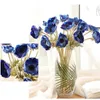 6 Sztuk Sztuczne Anemones Kwiaty Prawdziwe Dotknij Maków Oddziały Do Wesele Dekoracji Home Fake Flower Fall Decorations 210706