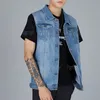 Plus Storlek 8XL 7XL Mäns Denim Vest Ärmlös Cowboy Jackor Tank Top Coat Chubby Men Waistcoat Gilet Chalecos Para Hombre