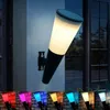 مصابيح الشمسية 2021 الصمام في الهواء الطلق الجدار ضوء ملون للماء الشعلة مصباح للحديقة الديكور شرفة درج الشوارع الإضاءة