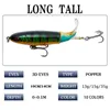 5pcs whopper plopper fishing lure 세트 10cm 13g topwater popper bait 회전 꼬리 인공 wobblers 루리스 pesca 211224