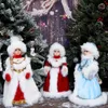 50cm Jul Santa Claus Dolls Candy Bucket Box Toy Dekoration Snö Girl Doll Birthday Gift Kids Home Navidad Decor Ornaments 211019