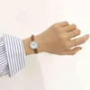 Damesmode Wit Kleine horloges 2021 Ulzzang Merk Dames Quartz Polshorloge Simple Draag Montre Femme met lederen bandklok