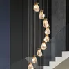 Długie lampy wiszące dla Duplex Building Villa Stairwell Departament Sprzedaży Hotel Restauracja Spiralna Schody LED LED