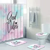 Shower Curtains Stylish Love Curtain Set Polka Dots Pastel Pink Heart Bath For Bathroom Mats Rugs Carpet Decor