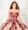 Glitzerndes Ballkleid mit Spitzenapplikationen, Quinceanera-Kleider, Pailletten, herzförmiger Ausschnitt, Perlen-Abschlussballkleider, bodenlanger Tüll, süßes 15-Maskenkleid