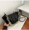 HBP PU Leather Quilted Woman bag brand designer za Bag For Women Trend Chain Purses New Luxury Shoulder Bags 2023 autumn original Brown