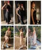 Auf lager Frauen Satin Tiefem V-ausschnitt Sexy Kleid Solide Gerade Pyjamas Party Kleid Elegante Weibliche Sommer Spaghetti Strap Casual 2022