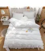 Bettwäsche-Sets Good quailty 100 Baumwolle 60-Faden-Satin 4-teilig alle Baumwolle mit hoher Dichte weicher Bettbezug reinweiße Prinzessin-Bettwäsche-Sets Bettbezug-Set