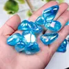 Dekorativa föremål Figurer 50/100G Natural Clear Quartz Electroplating Blue Flowerpots Home Decor Gems Reiki Energy Healing Stones for M