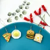 Creative Delicious Cartoon Food Hamburg Bread Asymétric Boucles d'oreilles pour femmes pour femmes