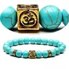 8mm Yoga inspirational bracelet Turquoise Gemstone Beads Natural Stone Bracelet for women fashion jewelry will and sandy