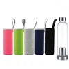 550ml Glass Water Cup High Temperature Resistant Sport Waters Bottles With Tea Filter Infuser Bottle Cups Sleeves 5 Colors BH5140 TYJ